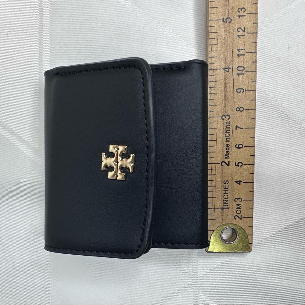 Tory Burch Black Compact Wallet with Gold Logo NEW - Picture 6 of 8